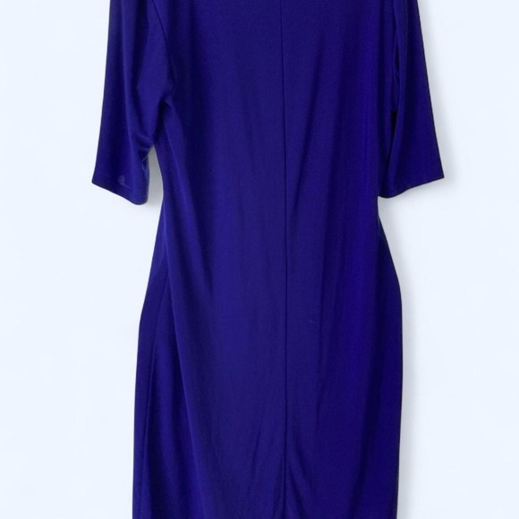 Elegant Royal Blue Women's midi dress with short sleeves - Picture 3 of 3